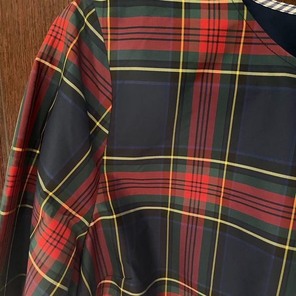 Vineyard Vines Navy Plaid Bell Sleeve Blouse - Picture 5 of 5